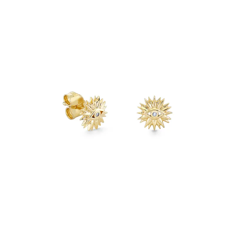Gold & Diamond Eye Petals Stud made by Sydney Evan