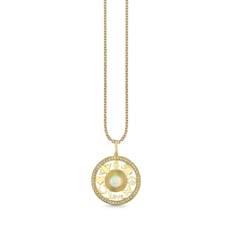 Gold & Diamond Open Icon Opal Charm made by Sydney Evan
