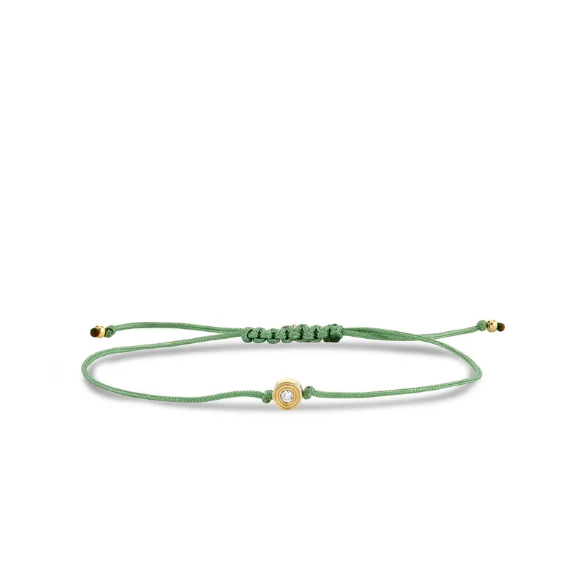 Gold & Diamond Fluted Cord Bracelet made by Sydney Evan