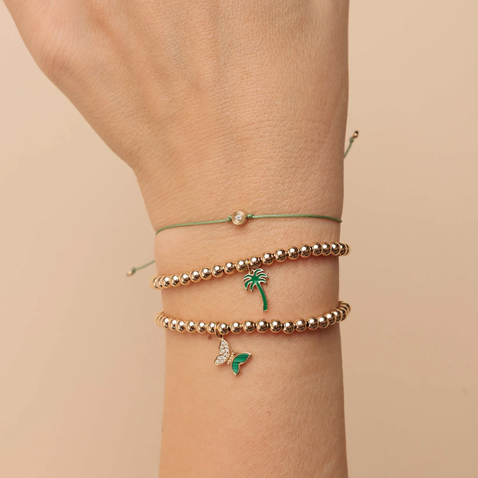 Gold & Diamond Fluted Cord Bracelet sold by Sydney Evan product image thumbnail 2