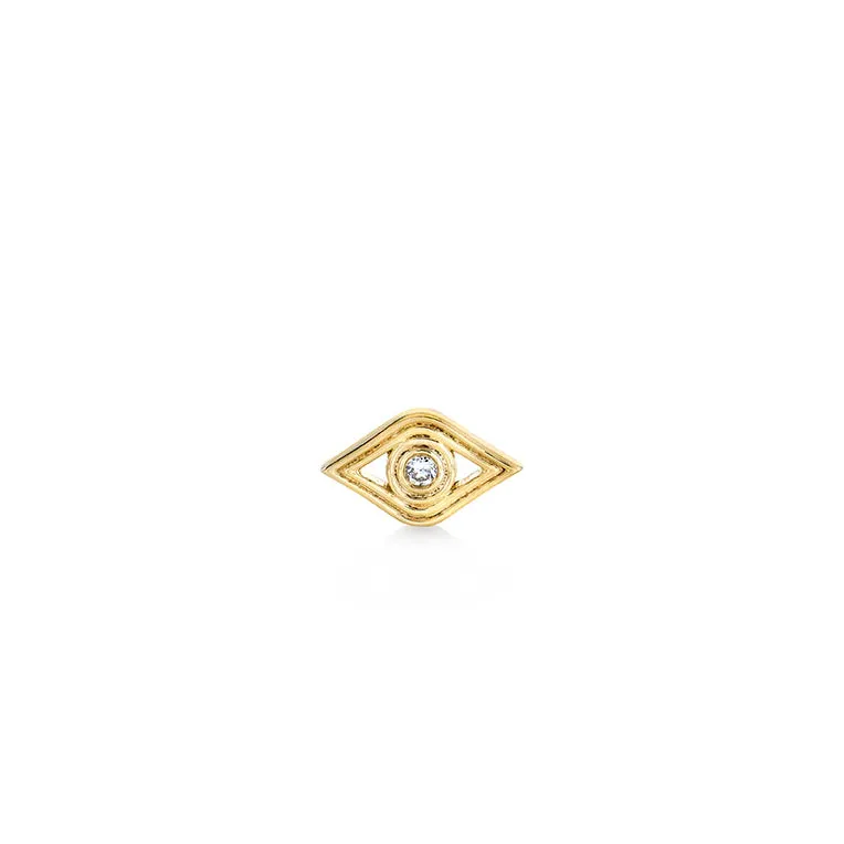 Gold & Diamond Fluted Eye Stud sold by Sydney Evan product image thumbnail 3