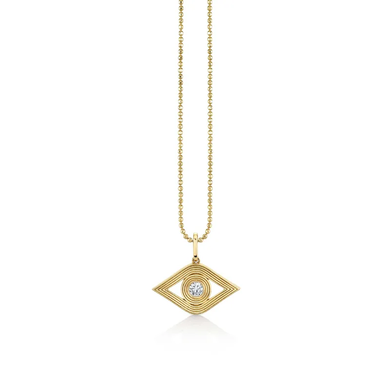 Gold & Diamond Fluted Eye Charm made by Sydney Evan