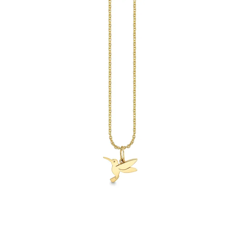 Pure Gold Tiny Hummingbird Charm made by Sydney Evan