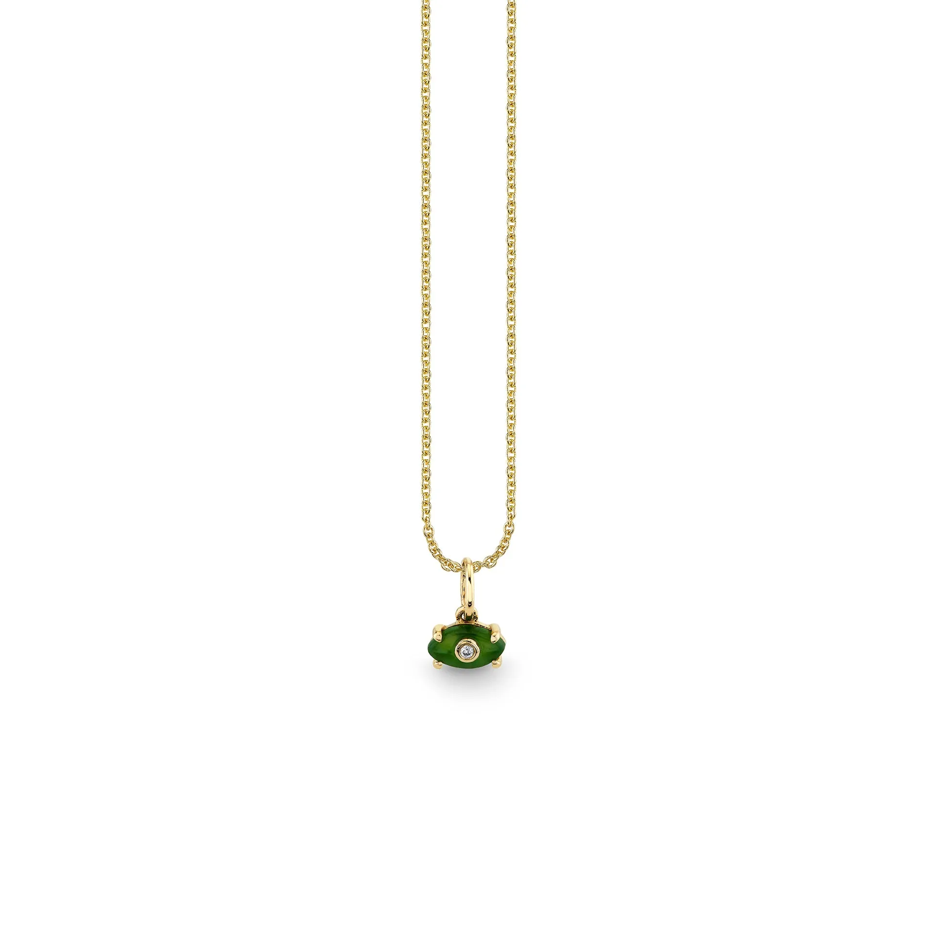 Gold & Diamond Tiny Carved Stone Eye Charm sold by Sydney Evan product image thumbnail 5
