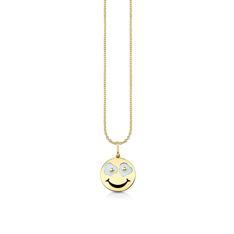 Gold & Diamond Fried Happy Face Charm made by Sydney Evan