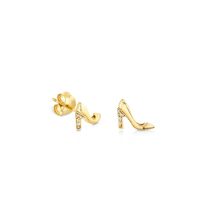 Gold & Diamond Stiletto Stud made by Sydney Evan