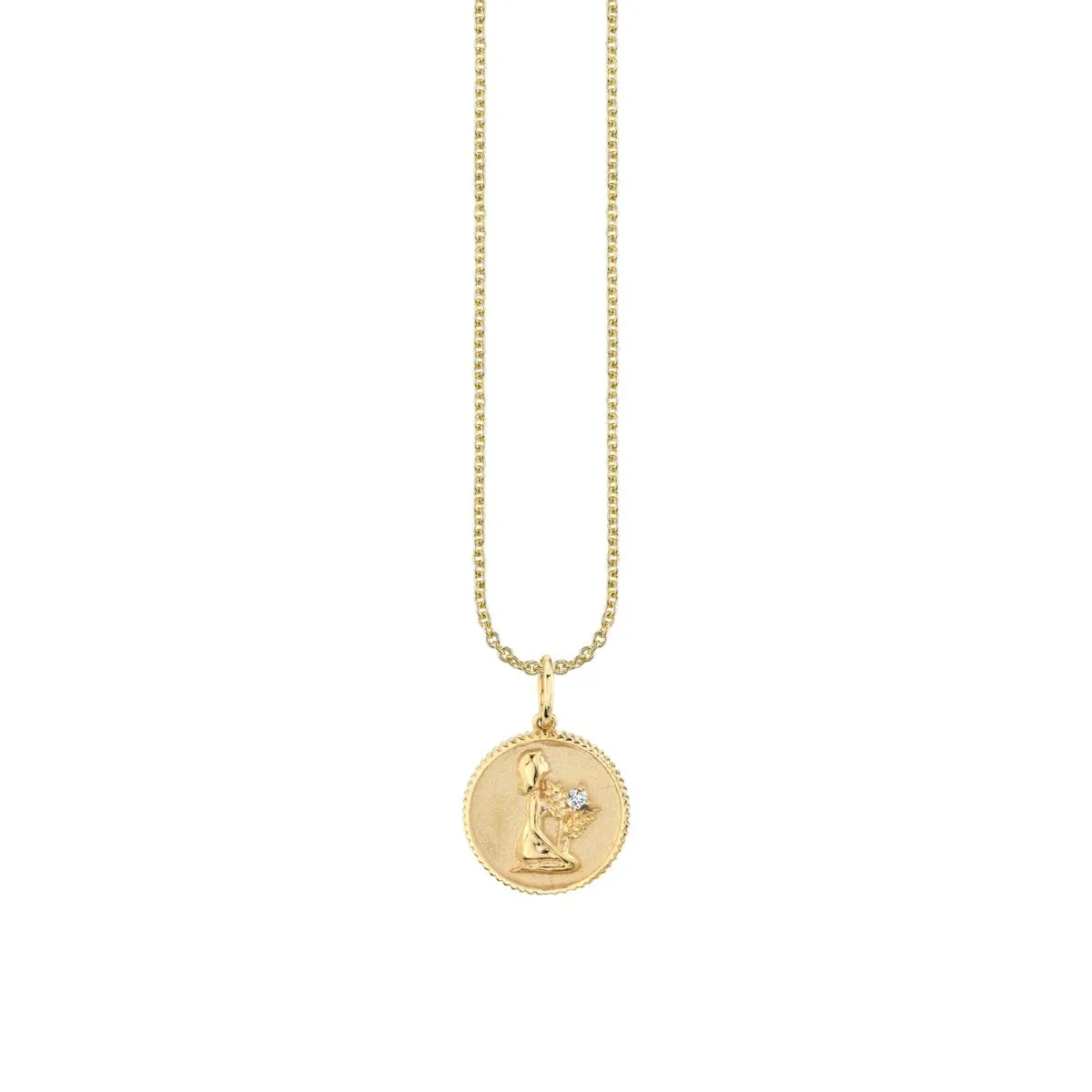 Gold & Diamond Virgo Zodiac sold by Sydney Evan product image thumbnail 3