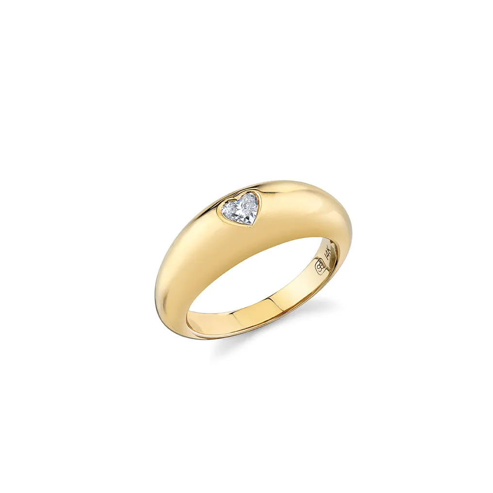 Gold & Diamond Heart Shape Puffy Ring sold by Sydney Evan