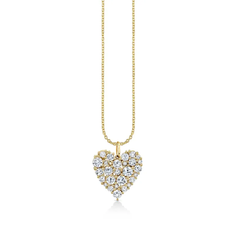Gold & Diamond Large Cocktail Heart Charm made by Sydney Evan