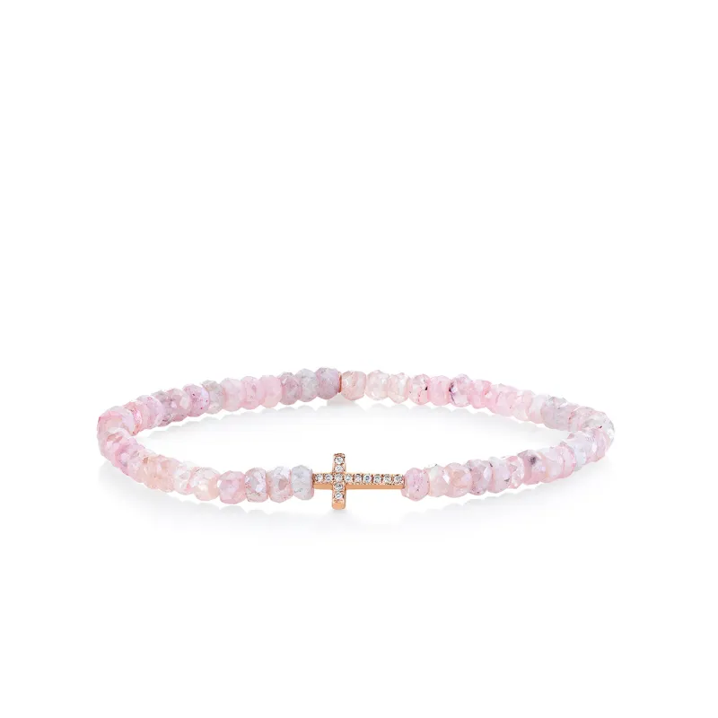 Rose Gold & Diamond Cross on Grapolite made by Sydney Evan