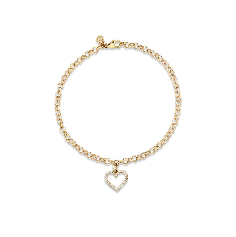 Gold & Diamond Open Heart Bracelet made by Sydney Evan