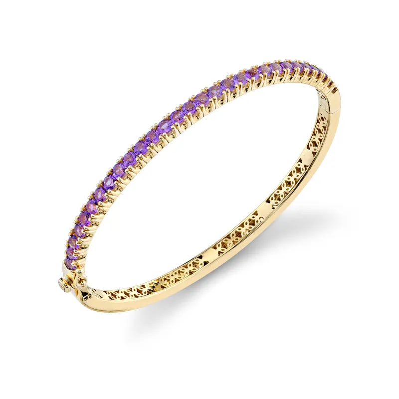 Gold & Gemstone Large Bangle made by Sydney Evan