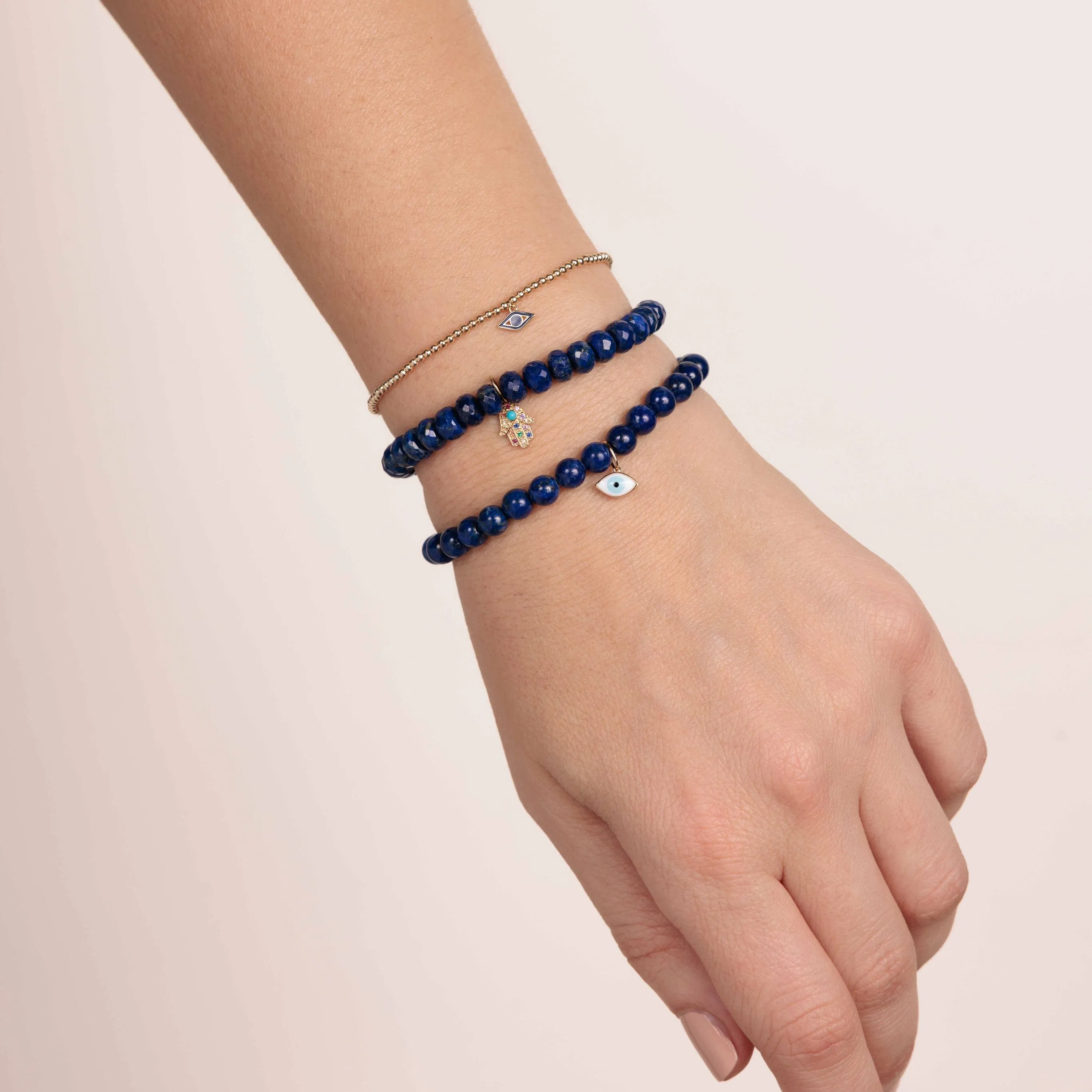 Gold & Rainbow Hamsa on Lapis sold by Sydney Evan product image thumbnail 2
