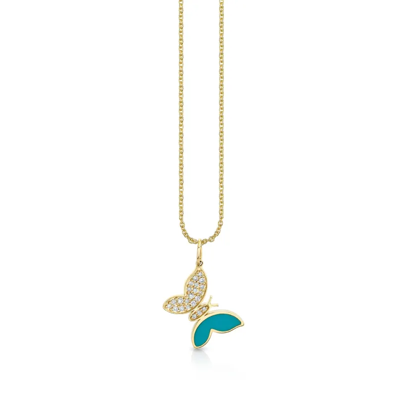 Gold & Diamond Mini Butterfly Charm made by Sydney Evan