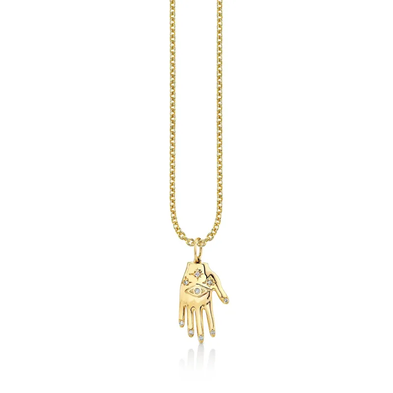 Gold & Diamond Eye Hand Charm made by Sydney Evan