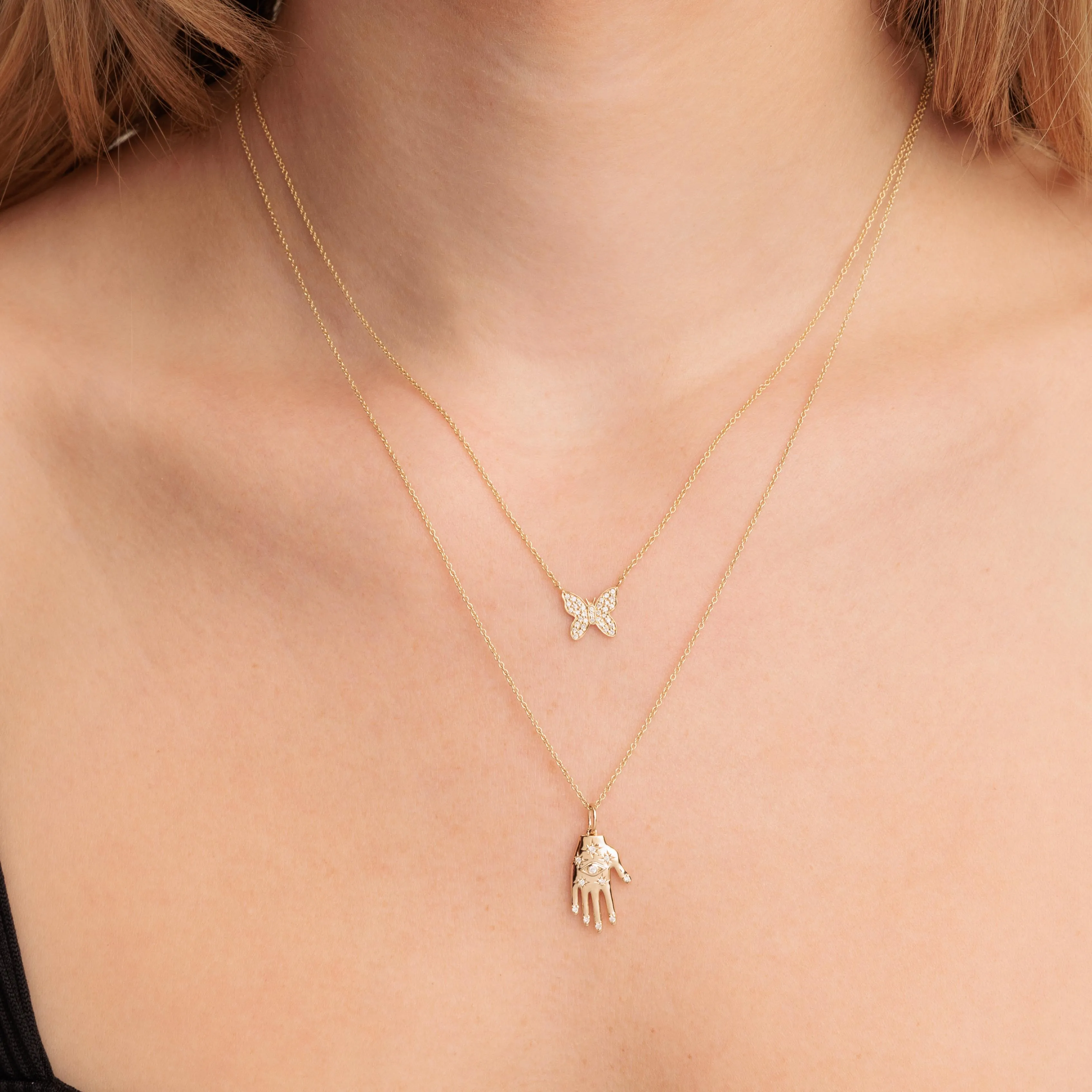 Gold & Diamond Eye Hand Charm sold by Sydney Evan product image thumbnail 2