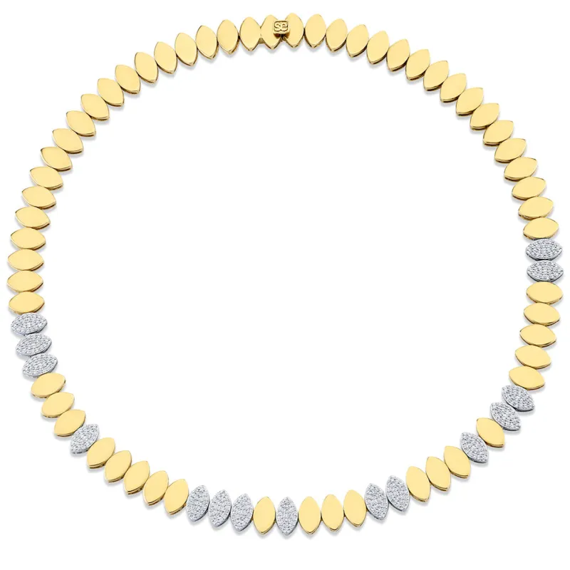 Gold & Diamond Marquise Eye Eternity Necklace made by Sydney Evan