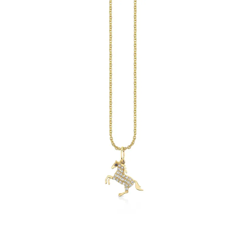 Gold & Diamond Small Horse Charm made by Sydney Evan