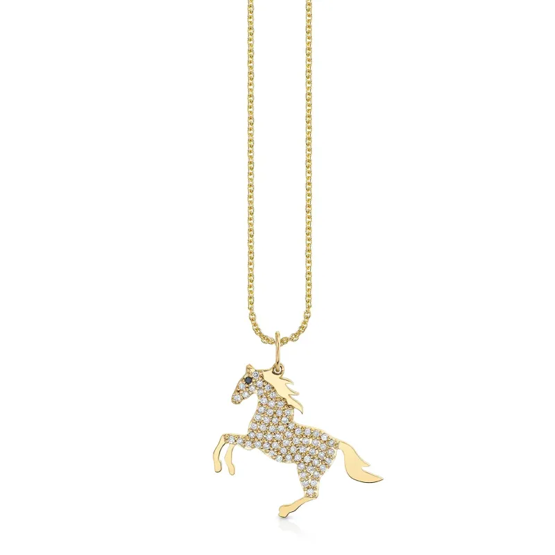 Gold & Diamond Horse Charm made by Sydney Evan