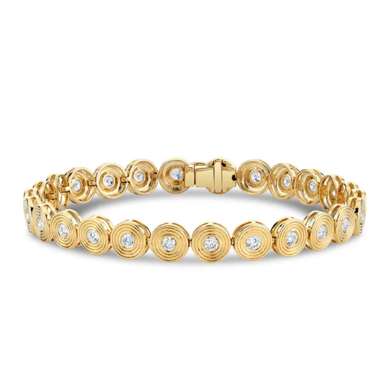 Gold & Diamond Small  Fluted Tennis Bracelet made by Sydney Evan