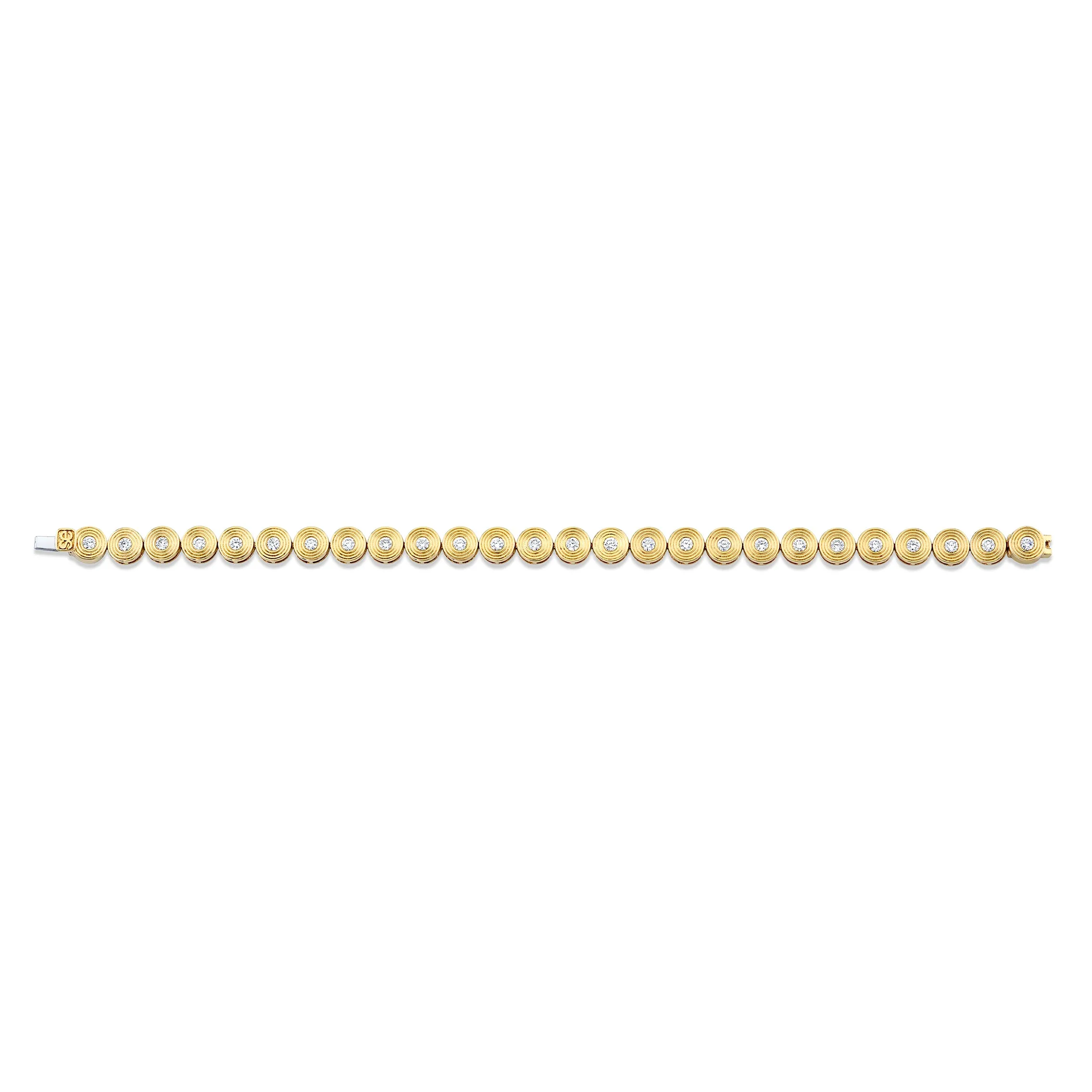 Gold & Diamond Small Fluted Tennis Bracelet sold by Sydney Evan product image thumbnail 3