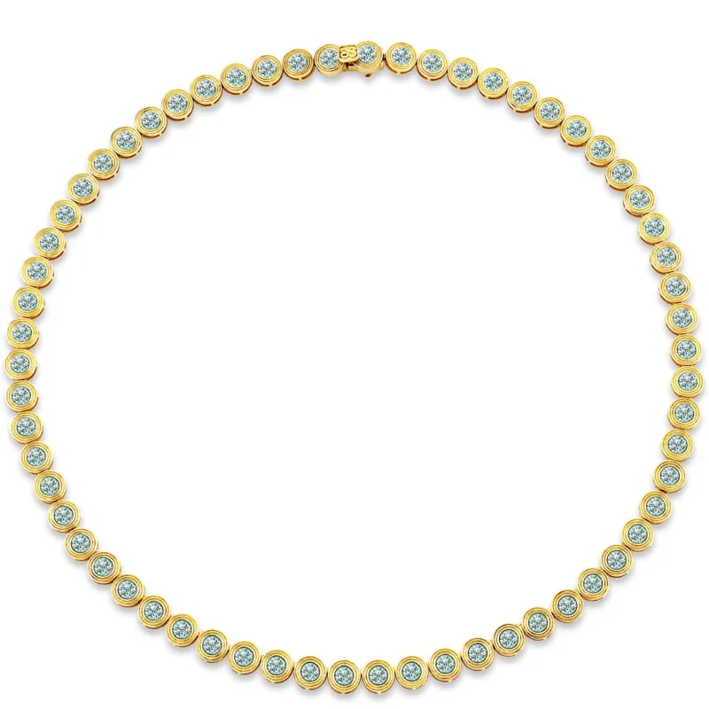Gold & Diamond Large Fluted Eternity Necklace made by Sydney Evan