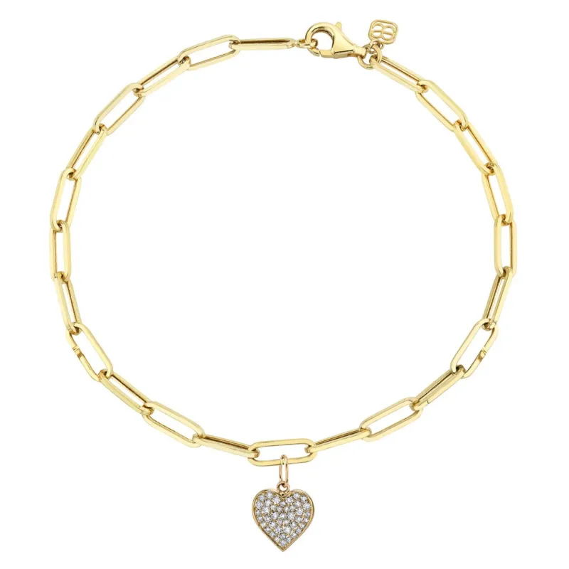 Gold & Diamond Heart Anklet made by Sydney Evan