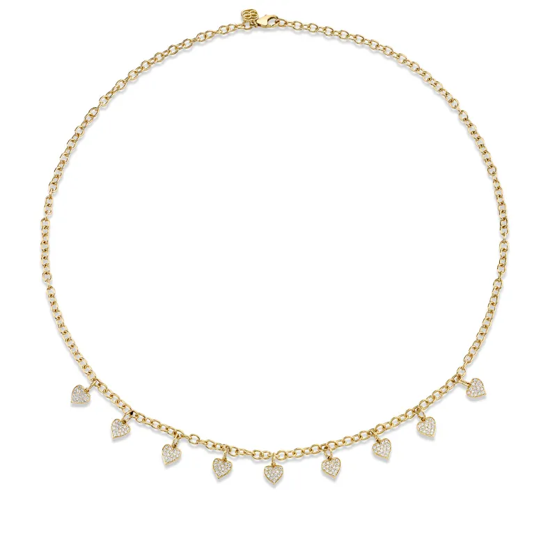 Gold & Diamond Multi-Heart Necklace made by Sydney Evan