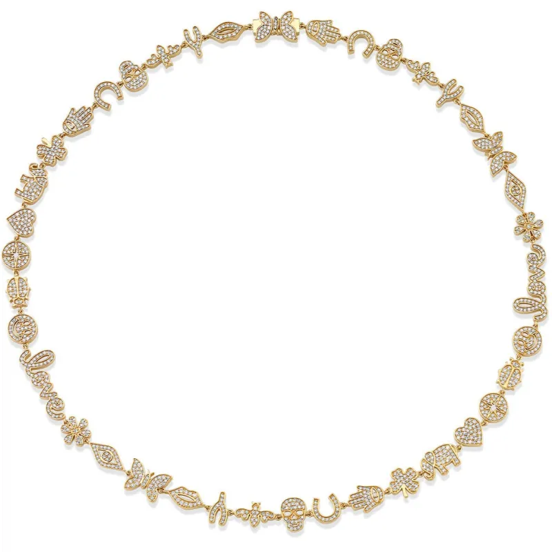 Gold & Diamond Small Anniversary Eternity Necklace made by Sydney Evan
