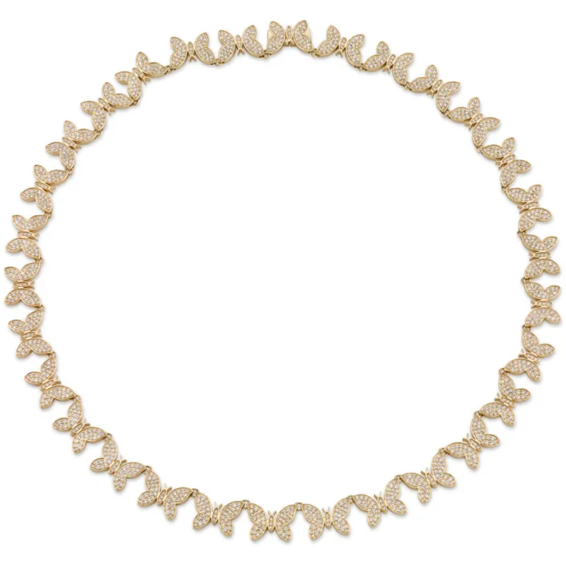Gold & Diamond Butterfly Eternity Necklace made by Sydney Evan