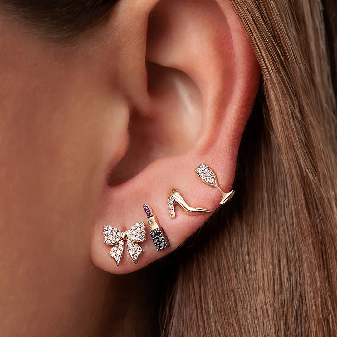 Gold & Diamond Champagne Glass Stud sold by Sydney Evan product image thumbnail 2