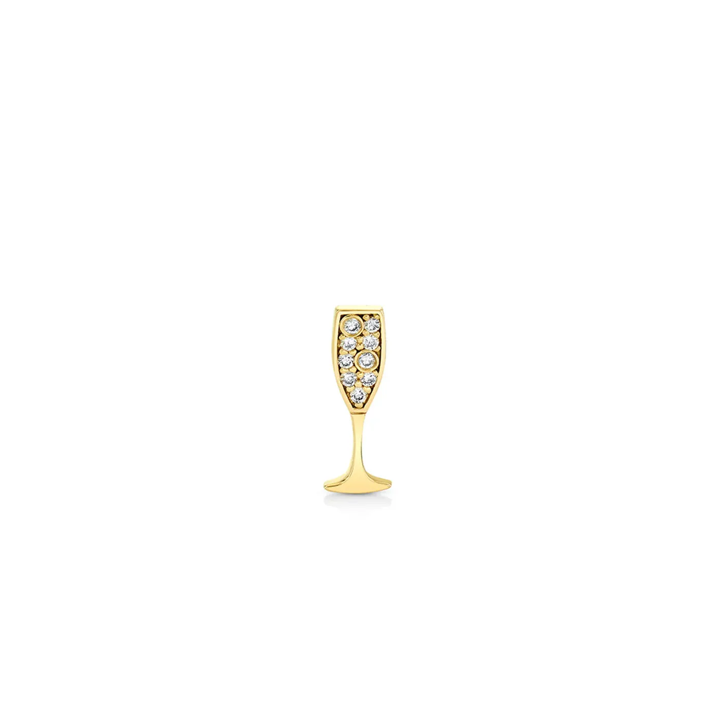 Gold & Diamond Champagne Glass Stud sold by Sydney Evan product image thumbnail 3