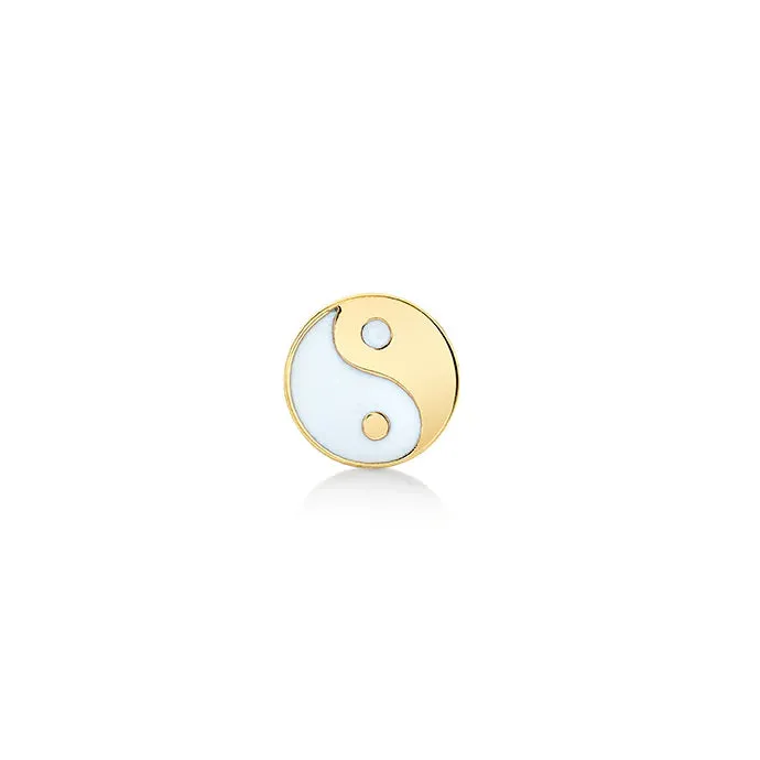 Gold & Enamel Yin Yang Stud sold by Sydney Evan product image thumbnail 3