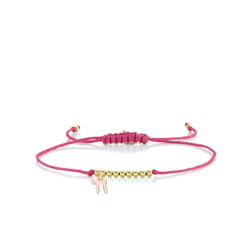 Gold & Enamel Tiny Chai Cord Bracelet made by Sydney Evan