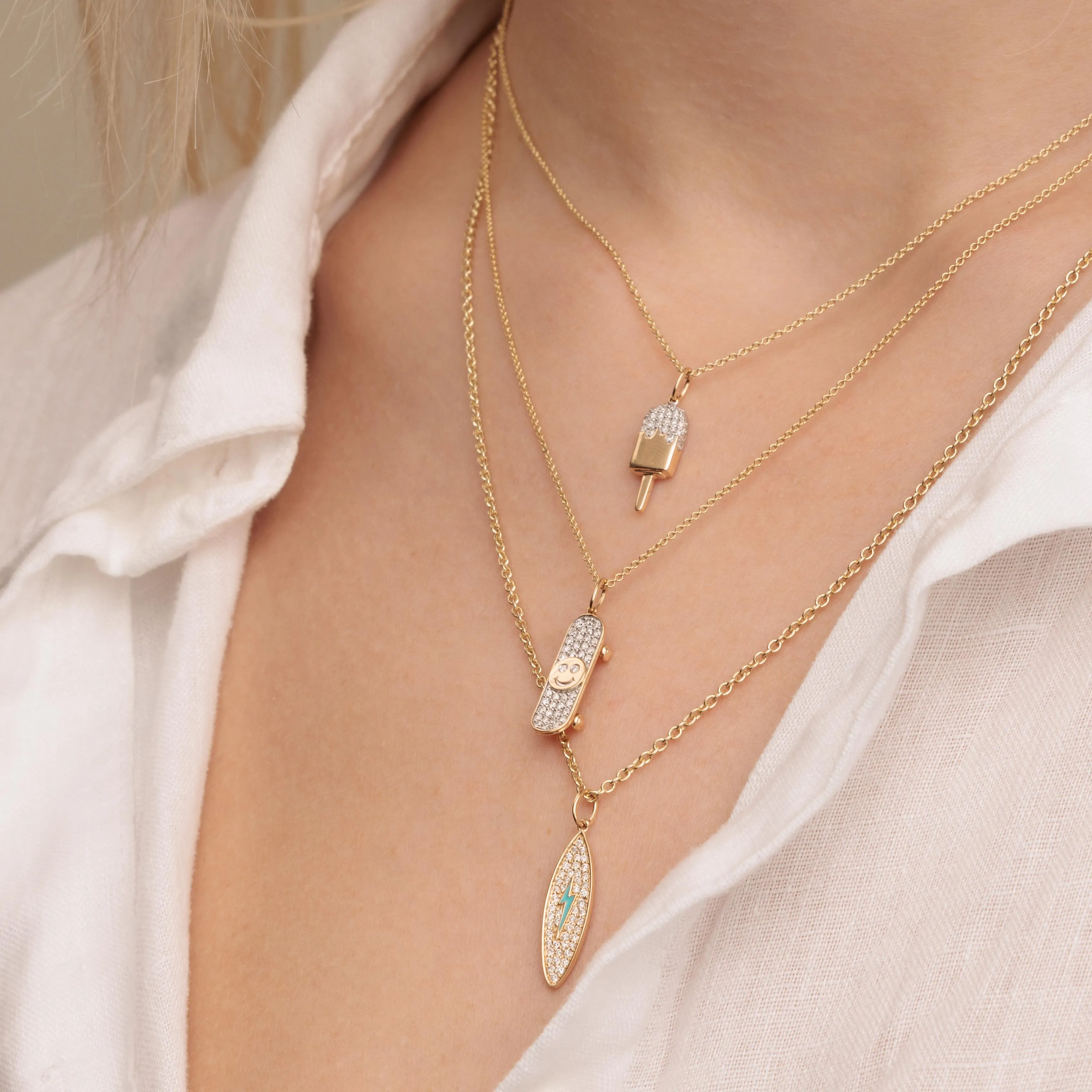 Gold & Diamond Popsicle Charm sold by Sydney Evan product image thumbnail 2