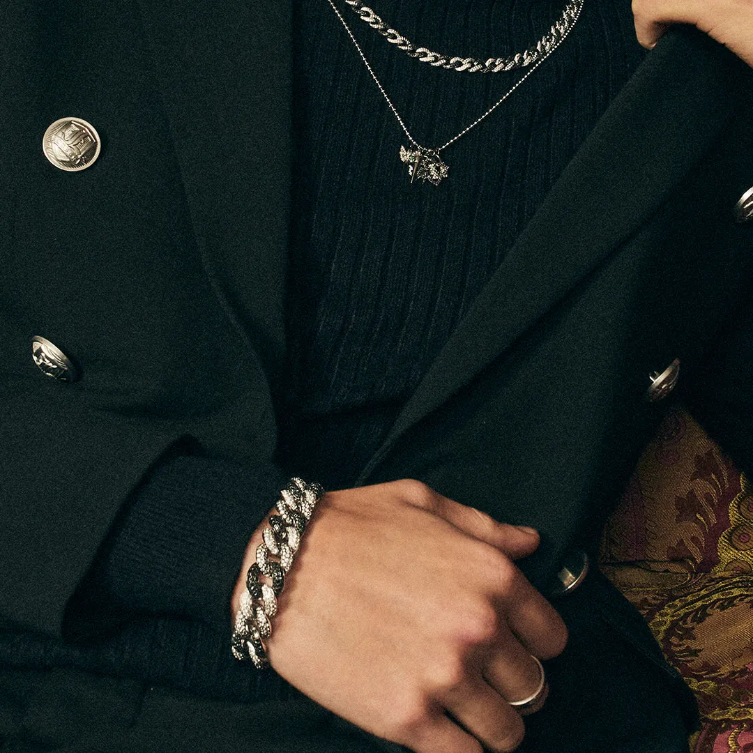 Men's Collection Two-Tone Gold & Pave Diamond Link Bracelet sold by Sydney Evan product image thumbnail 2