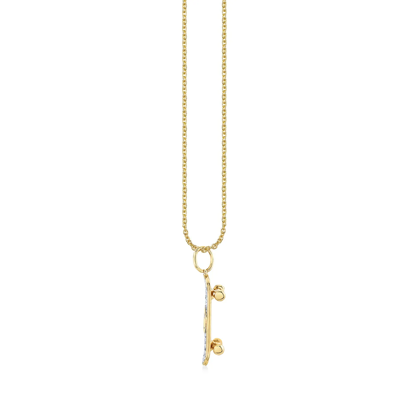 Gold & Diamond Happy Face Skateboard Charm sold by Sydney Evan product image thumbnail 3