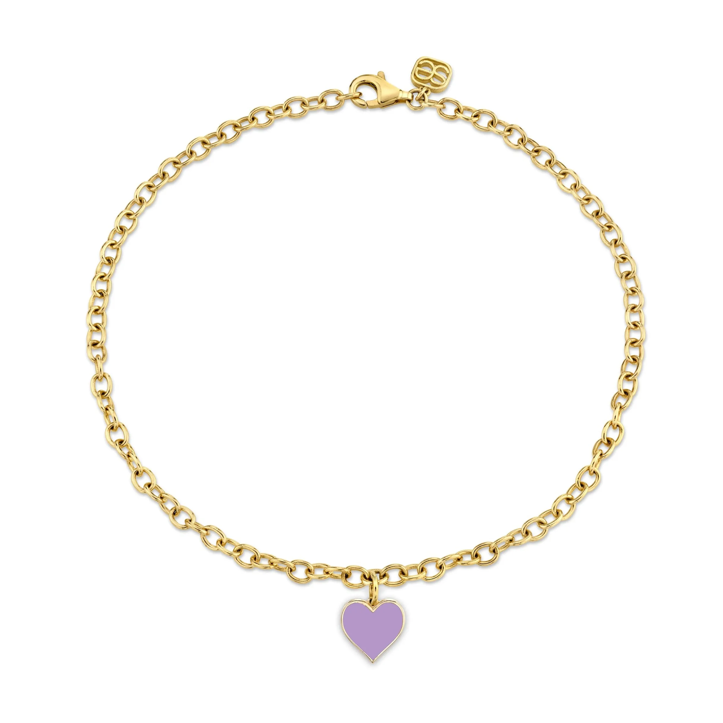 Gold & Enamel Small Heart Anklet sold by Sydney Evan