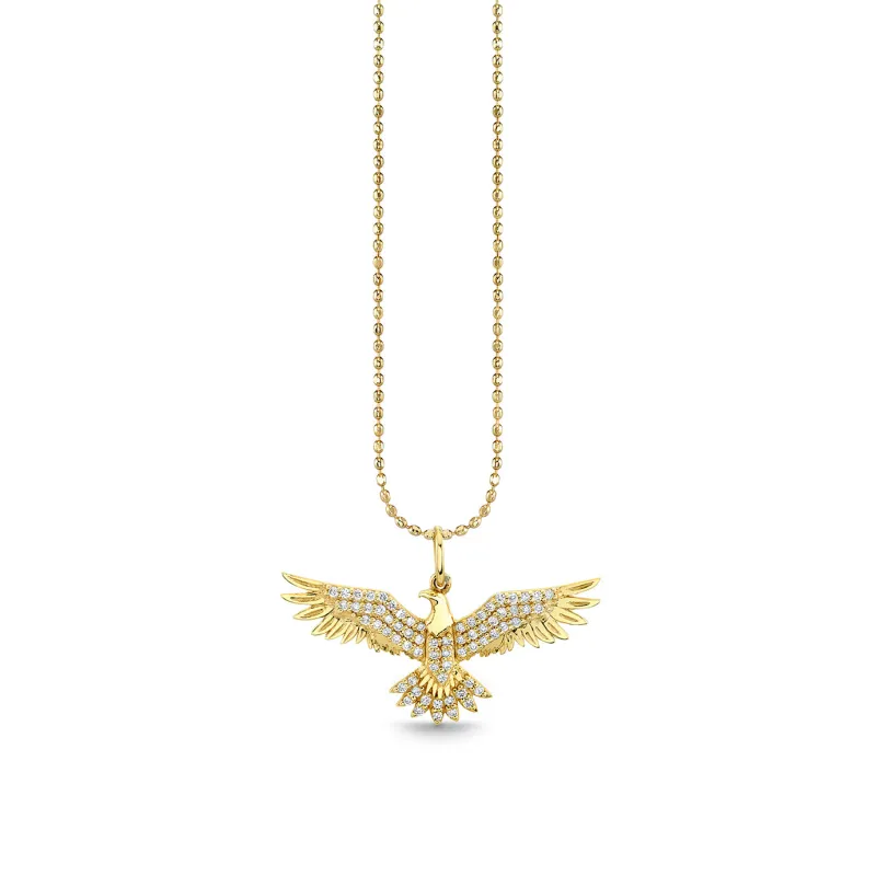 Gold & Pave Diamond Eagle Charm made by Sydney Evan