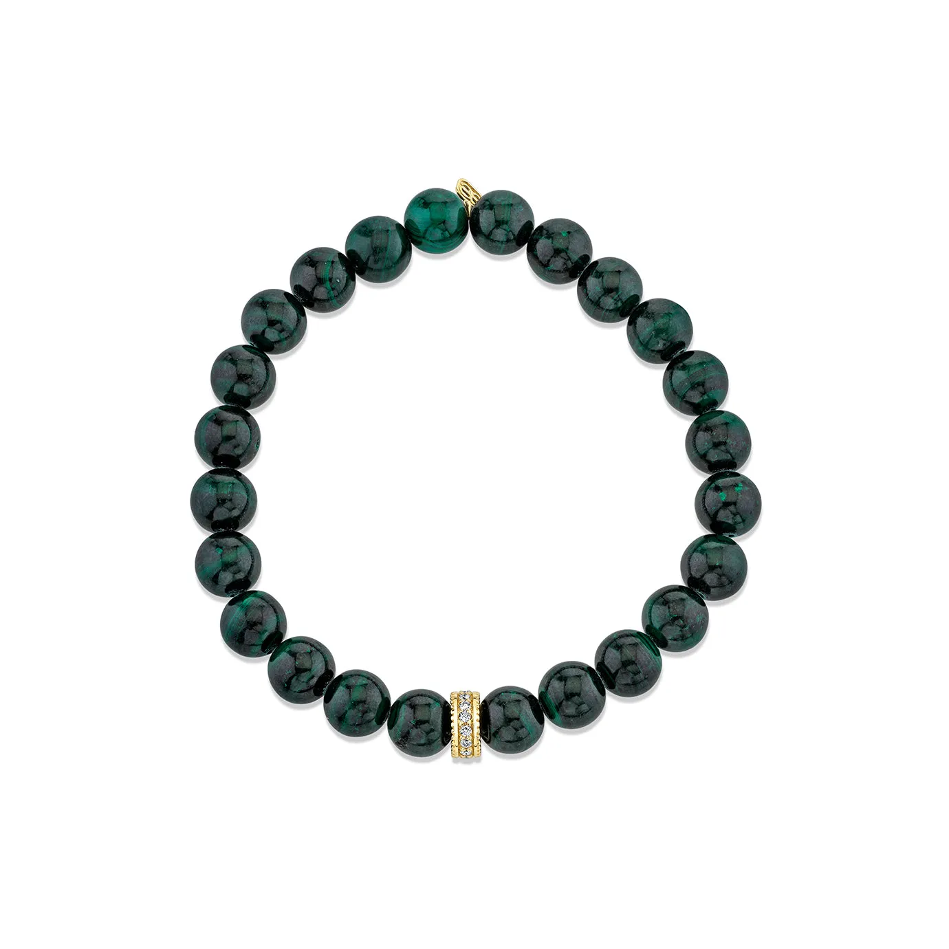 Men's Collection Gold & Diamond Eternity Rondelle on Malachite sold by Sydney Evan product image thumbnail 3