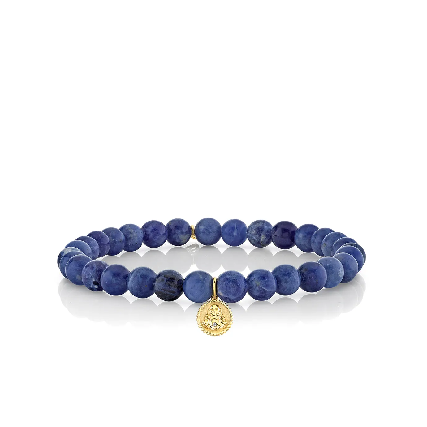 Men's Collection Gold & Diamond Buddha Coin on Sodalite sold by Sydney Evan