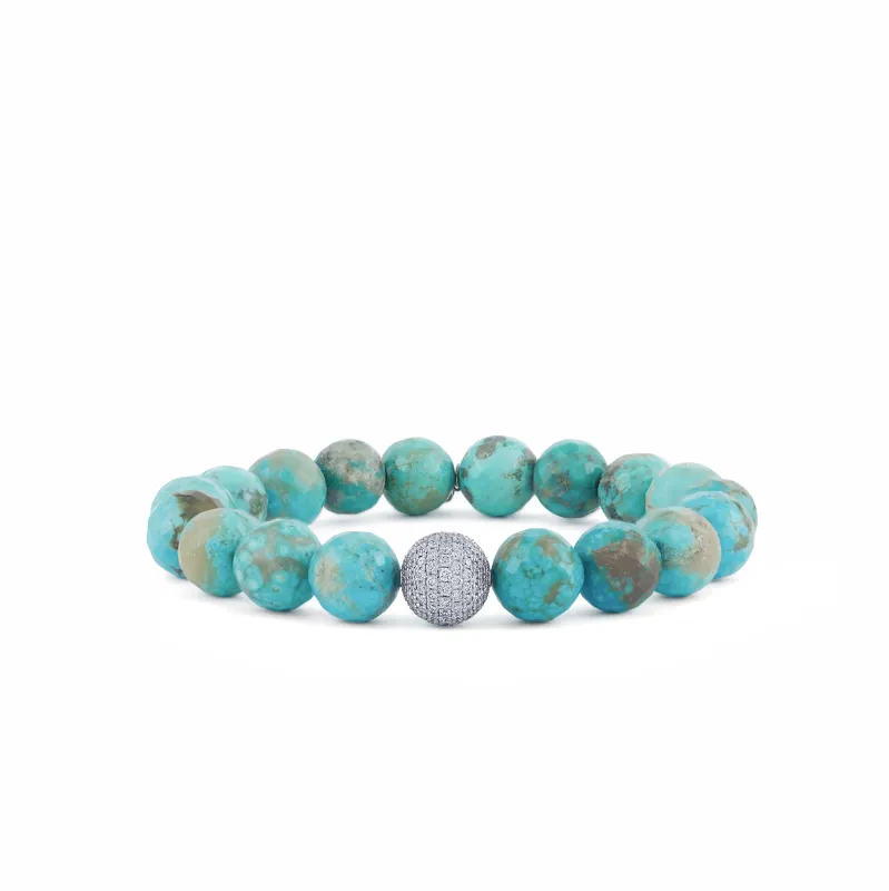 Men's Collection Gold & Diamond Ball on Turquoise made by Sydney Evan
