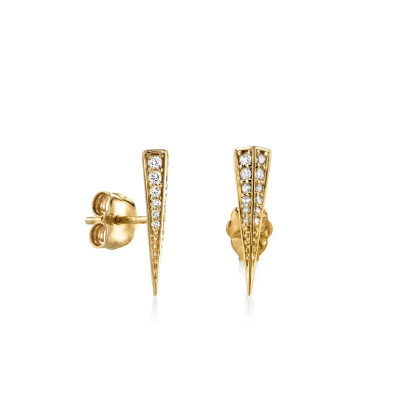 Men's Collection Gold & Diamond Spike Stud made by Sydney Evan