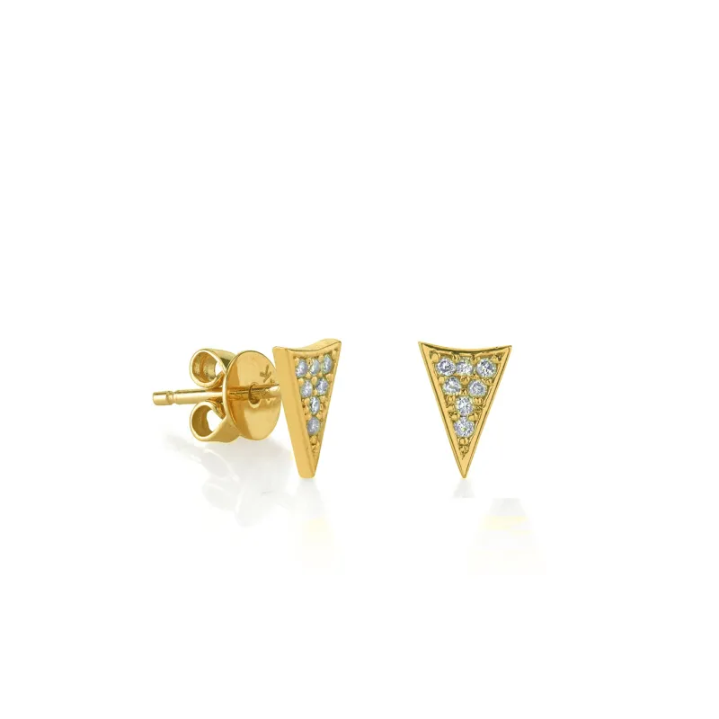 Men's Collection Gold & Diamond Triangle Stud made by Sydney Evan