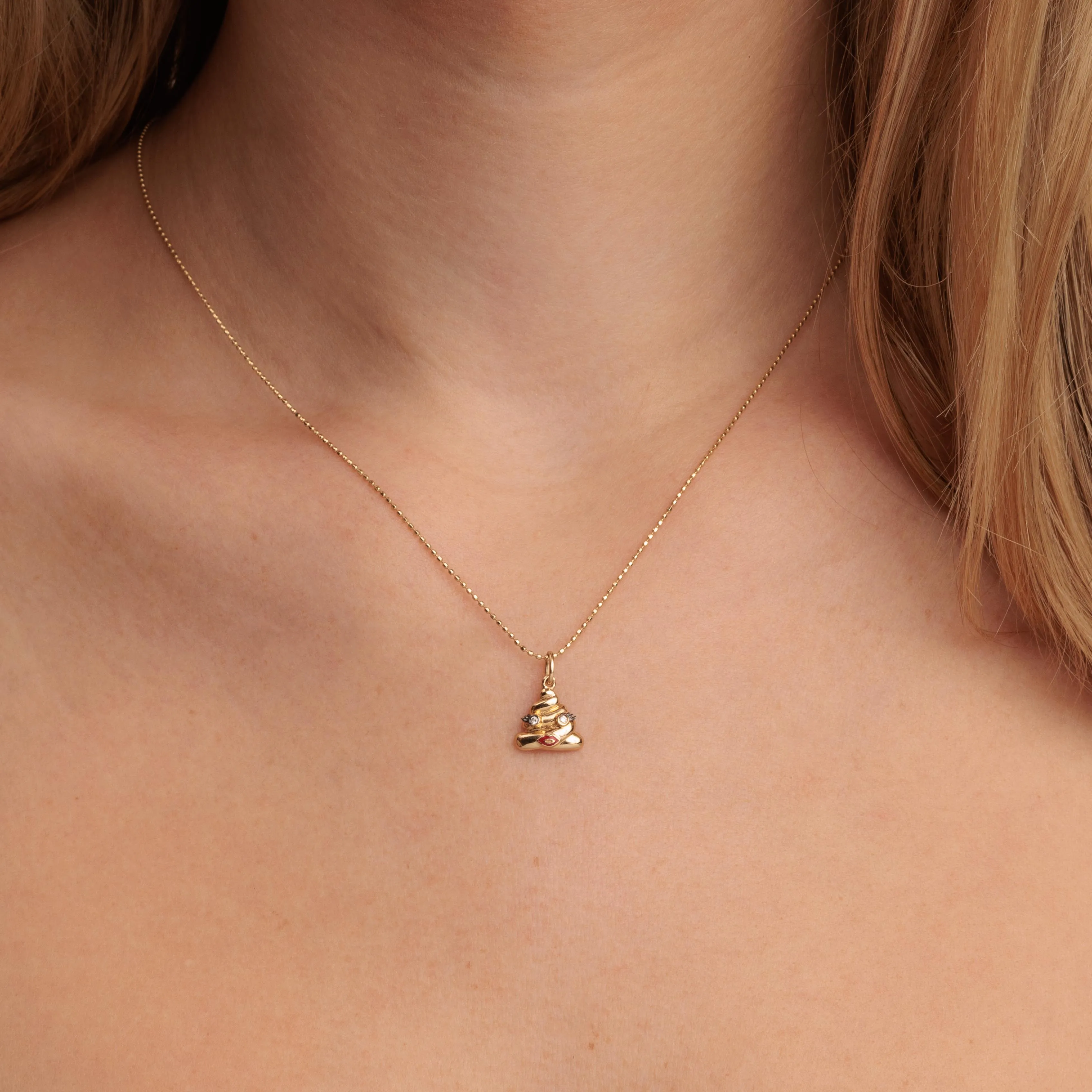 Gold & Diamond Poop Charm sold by Sydney Evan product image thumbnail 2