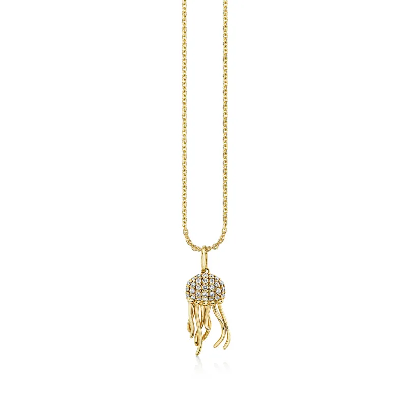 Gold & Diamond Jellyfish Charm made by Sydney Evan