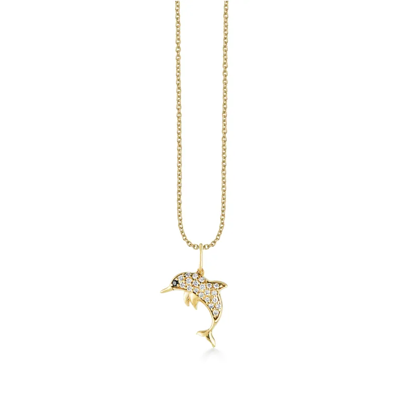 Gold & Diamond Dolphin Charm made by Sydney Evan