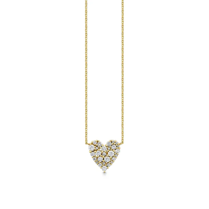 Gold & Diamond Small Cocktail Heart Necklace made by Sydney Evan