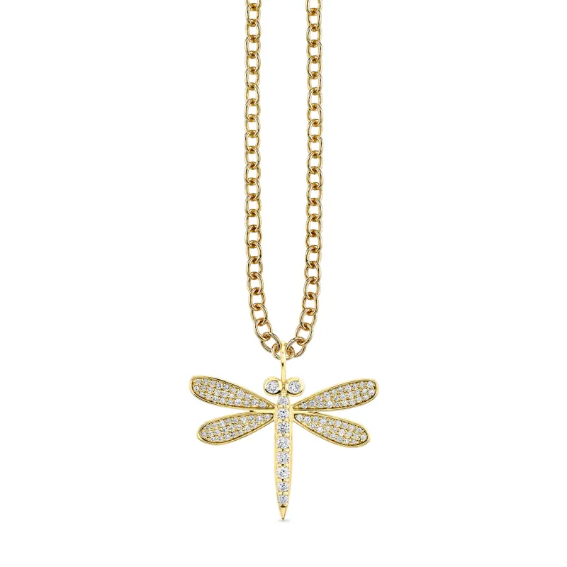 Gold & Diamond Large Dragonfly Charm made by Sydney Evan