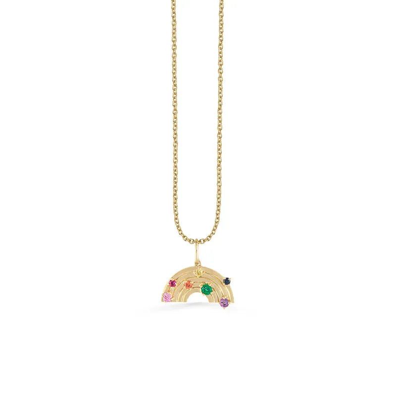 Gold & Gemstone Rainbow Charm made by Sydney Evan